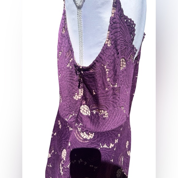 Anthropologie Soeurs Purple Lace Midi Dress Size 14 Sleeveless Fit & Flare - Picture 9 of 12